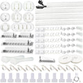 White Cable Management Organizer Kit 4 Cable Sleeve Split, 47Cable Clips 12Cord by DRIVUU