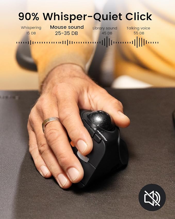 ProtoArc Vertical Wireless Trackball Mouse, EM05 NL Bluetooth Ergonomic - Image 6