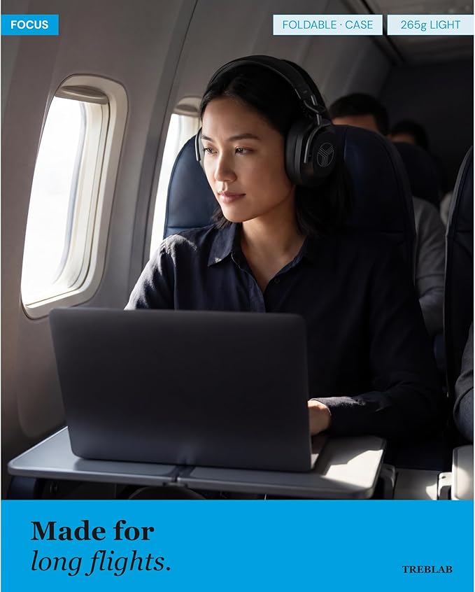 TREBLAB U5 Active Noise Cancelling Headphones Over-Ear, Wireless Bluetooth 5.3 - Image 5
