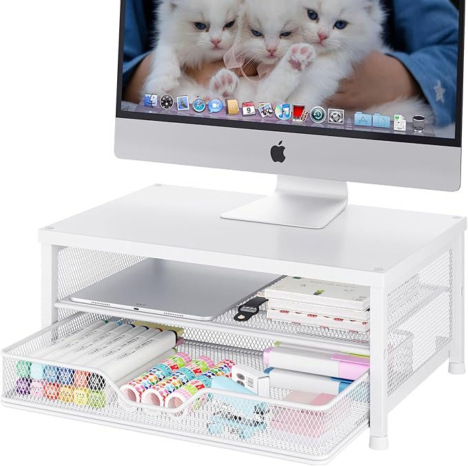 Desk Organizers and Accessories, 2-Tier Computer Monitor Stand Riser by OPNICE