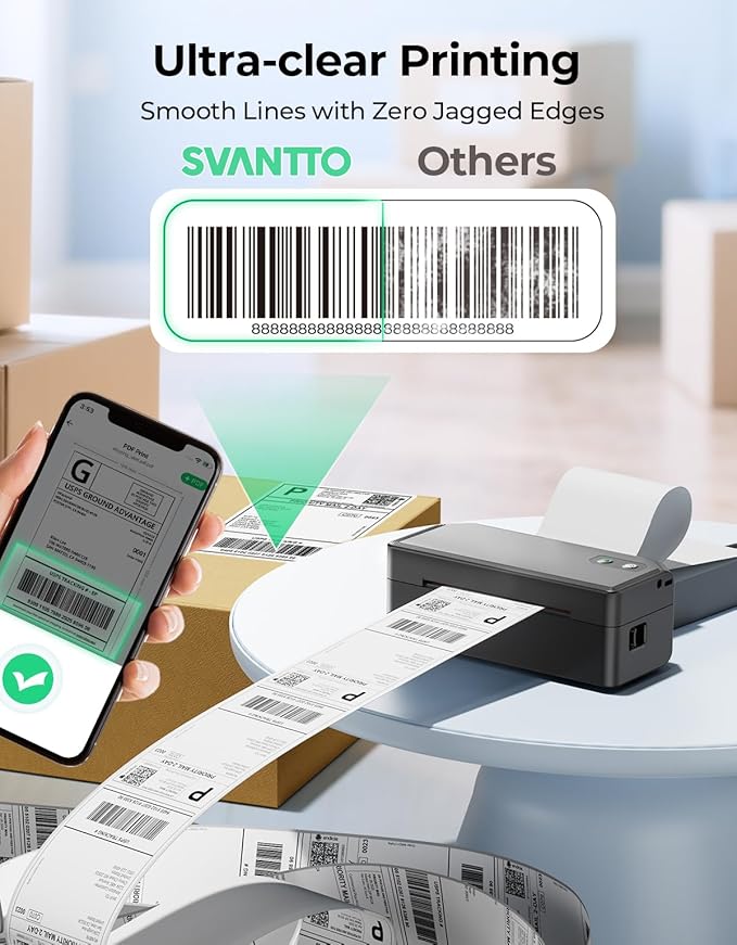 SVANTTO Y42BT Bluetooth Thermal Label Printer, 4x6 Shipping Label Printer - Image 5