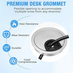 Desk Grommet 3-1/8", Desk Cord Hole Cover, Cable Grommet ABS Plastic, Desk Hole - Image 2