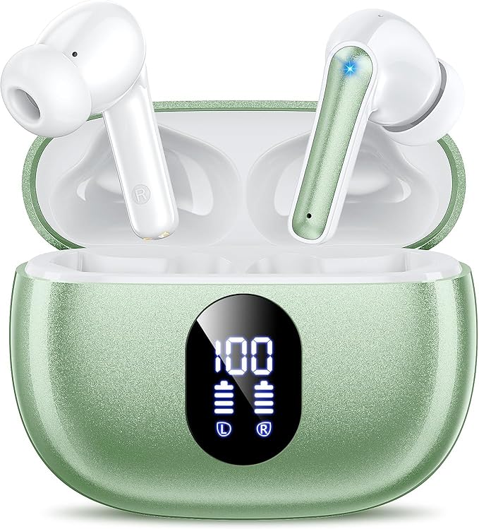 Wireless Earbuds Deep Bass Sound Ear Buds, LED Display Earphones by WirelessEarbuds