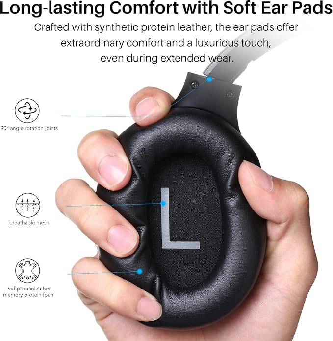 TOZO HT2 Hybrid Active Noise Cancelling Headphones, Wireless Over Ear Bluetooth - Image 7