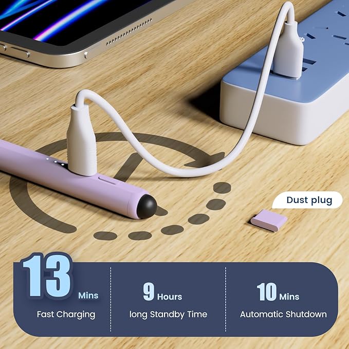 Stylus Pen for iPad, Dual-Tip 13 mins Fast Charge Pencil for Apple, Palm - Image 6