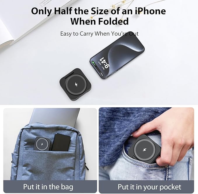 Fast Wireless Charger, Magnetic Foldable 3 in 1 Charging Station - Image 6