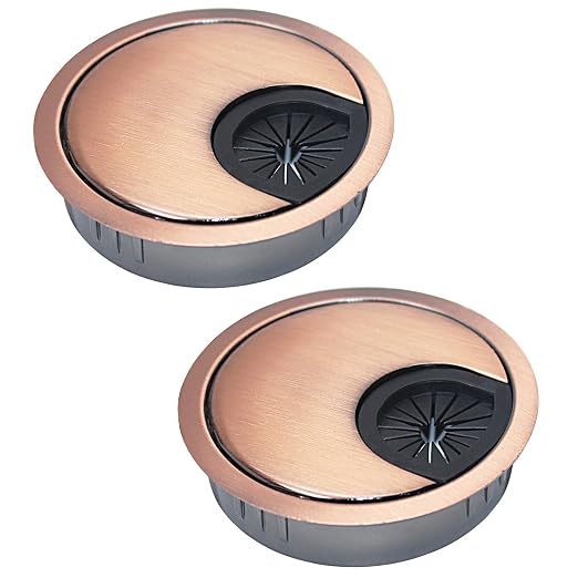 2 Pcs Desk Grommet 2-1/16" / 53 mm, Desk Cord Hole Cover, Cable Grommet Metal by EASYEAH