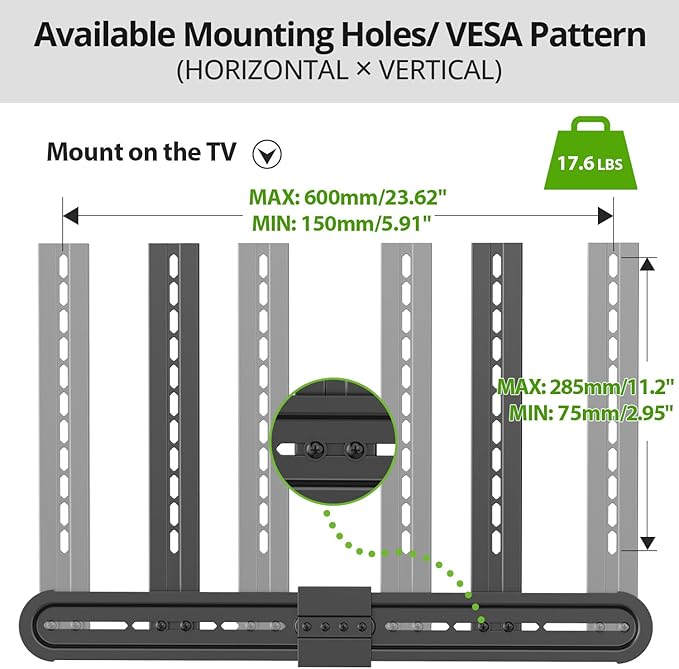 USX MOUNT Universal Soundbar Mount, Sound Bar TV Bracket - Image 4