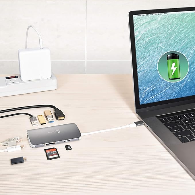 j5create USB C Hub Adapter Multi-Monitor 10-in-1 Port Docking Station 4K HDMI - Image 9