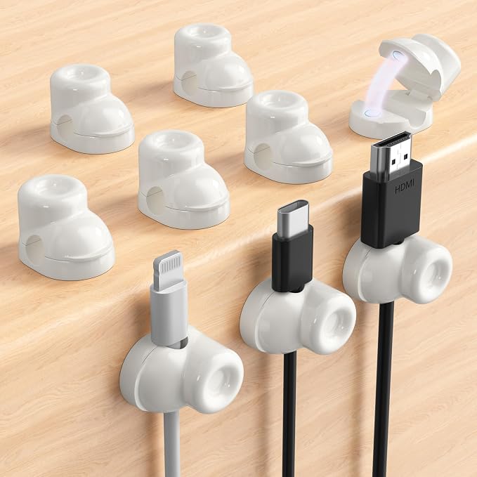 Magnetic Cable Clips, Adjustable Cord Holder Management, Adhesive Wire Keeper by COOCAT