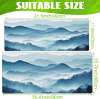 Large Gaming Mouse Pad for Desk, Mountain Desk Mat, Misty Forest Mountains Desk - Image 2