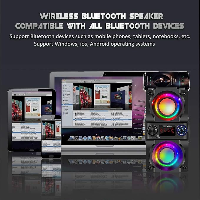 Bluetooth Speaker, 40W Portable Wireless Speaker - Image 5
