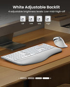 ProtoArc Backlit Bluetooth Ergonomic Keyboard, EK01 Plus Full Size Wireless - Image 2