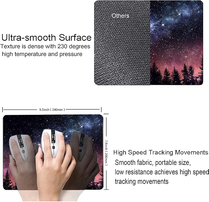Hokafenle Square Mouse Pad, Galaxy Mouse Pad, Mouse Mat Square Waterproof Mouse - Image 3