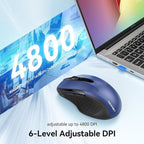 TECKNET Rechargeable Jiggler Wireless Mouse 4800 DPI Silent USB A & Bluetooth - Image 6