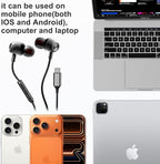 USB C Headphones for Samsung S26 S25 S24 S23 FE S22 S21 S20 A53 A54 Wired - Image 3