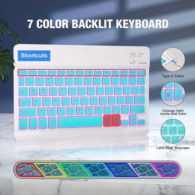 Keyboard Case for iPad 9th/8th/7th Generation 10.2 inch, 360° Rotatable iPad - Image 6