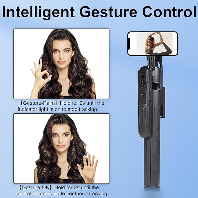 Extendable Auto Face Tracking Phone Tripod Stand, 360° Rotation Selfie Sticks - Image 4