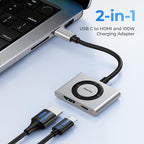 RayCue 2-in-1 USB C Hub, USB C to HDMI Adapter - Image 2