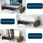 TEAMIX 20 Inch Monitor Stand Riser, Wooden Desktop Riser - Image 5