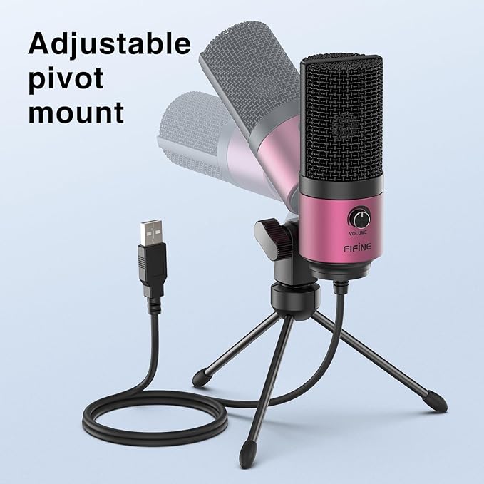 FIFINE USB Podcast Condenser Microphone Recording On Laptop, No Need Sound Card - Image 5