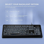 KOPJIPPOM Large Print Backlit Keyboard, USB Wired Computer Keyboard, Full Size - Image 4