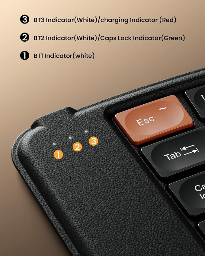 ProtoArc Ergonomic Foldable Keyboard, XK03 Split Folding Travel Bluetooth - Image 6