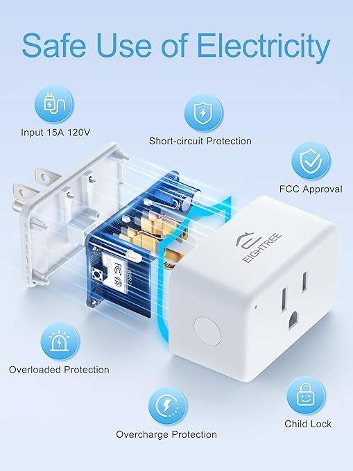 EIGHTREE Smart Plug 15A, WiFi Outlet that Compatible - Image 7