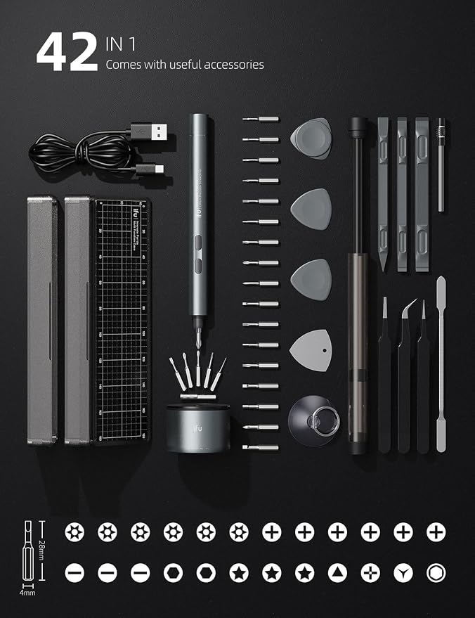 iFu Mini Electric Screwdriver, 42-in-1 Precision Screwdriver Set, Magnetic - Image 2