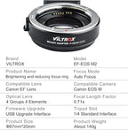 VILTROX EF-M2 Pro Lens Adapter 0.71x Auto Focus EF Lens to M4/3 Mount Adapter - Image 7