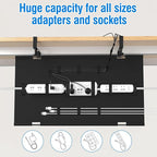 No Drill Under Desk Cable Management Tray, Upgraded Oxford Fabric Wire - Image 2