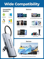 QGeeM USB C Hub Ethernet, 9 in 1 USB Type C Hub HDMI Multi-Port Converter - Image 7
