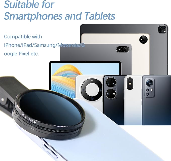 52MM Circular Polarizer Filter for Phone, Clip-on CPL Phone Camera Lens Filter - Image 5