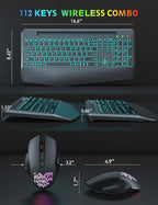Wireless Keyboard and Mouse Backlits, Wrist Rest, Jiggler Mouse, Rechargeable - Image 7