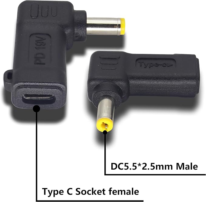 90W PD USB C to DC5525 Power Converter Type to DC 5525 Laptop Charging Adapter - Image 3