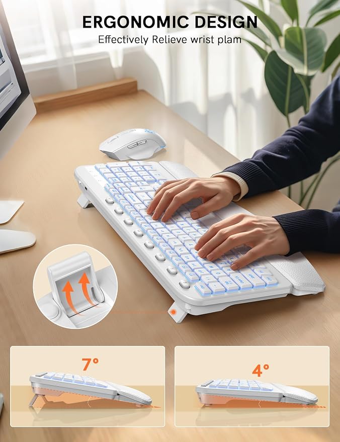 SABLUTE Ergonomic Wireless Keyboard and Mouse Combo - Image 9