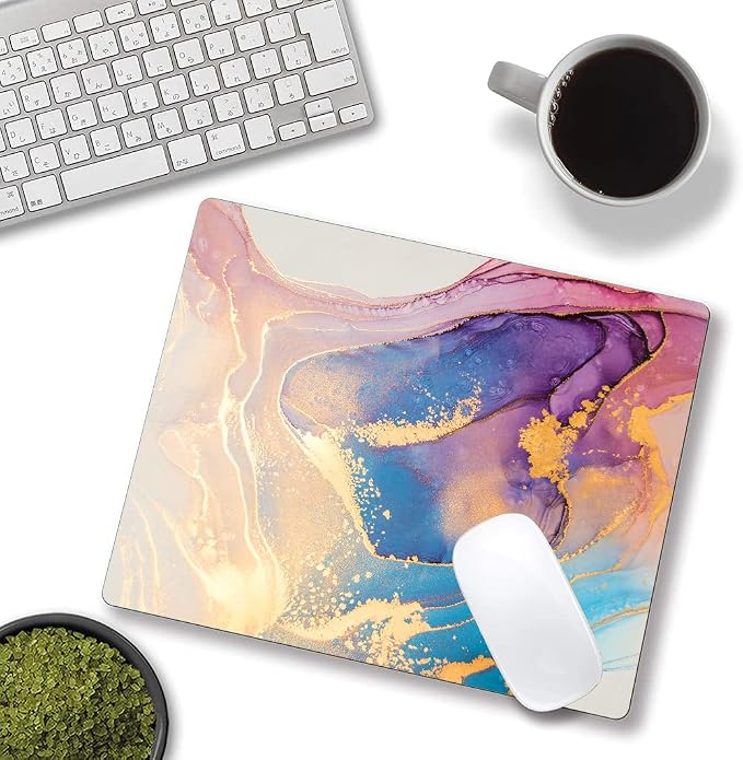 Mouse Pad, Abstract Marble Design Mouse Pad, Washable Square Cloth Mousepad - Image 3