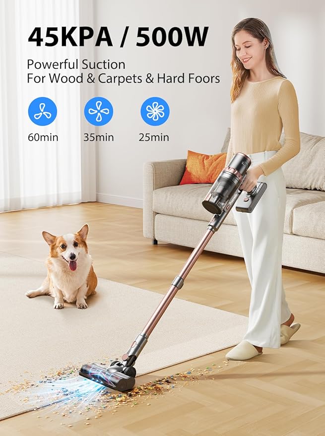 Cordless Vacuum Cleaner Handheld Vacuums 500W/45Kpa Lightweight Stick Vacuums - Image 2
