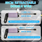 Retractable Car Charger, 5 in 1 Fast Cars Phone Charger 60w, Handsfree Call - Image 5