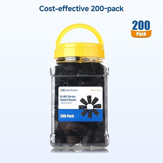 Cable Matters 200-Pack Cat6 / Cat5e RJ45 Strain Relief Boots, RJ45 Boot - Image 6