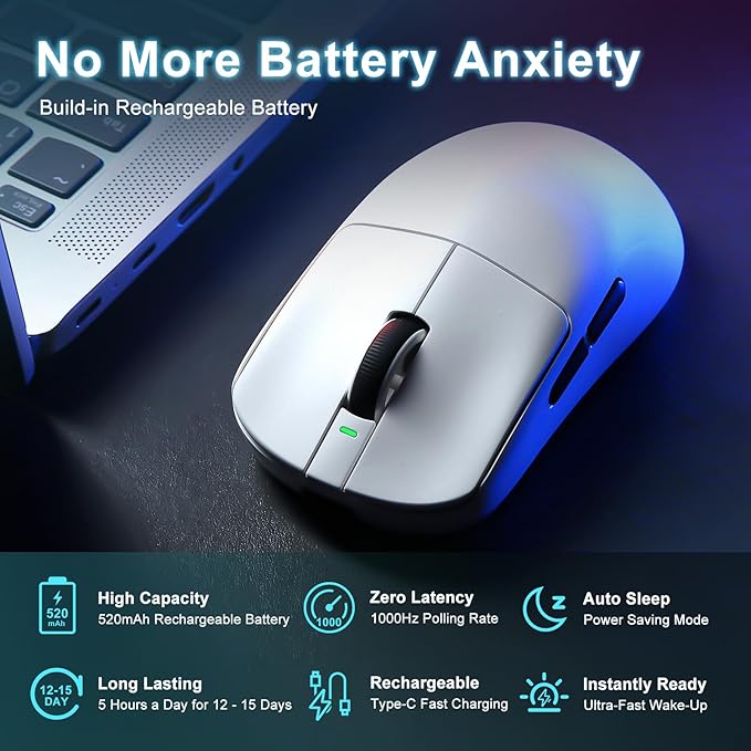 R1 SE+ Wireless Gaming Mouse, 18000 DPI, High-Precision PAW3395 SE Sensor - Image 2