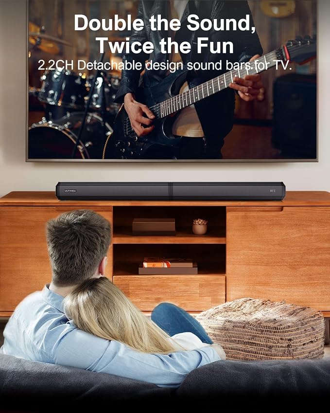 ULTIMEA 2.2ch Sound Bar for Smart TV, Peak Power 100W, 2-in-1 Detachable Sound - Image 4