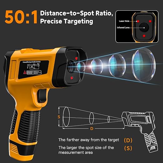 -58°F to 3992°F High-Temp Temperature Gun, Industrial IR Thermometer Gun High - Image 5