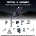 Riding Phone Clip Kit, Dual Knob Single Socket Arm and Aluminium Handlebar Base - Image 6