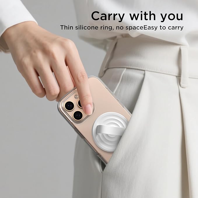 Magnetic Phone Ring Grip Holder, Silicone Finger Loop Grip, Compatible - Image 9