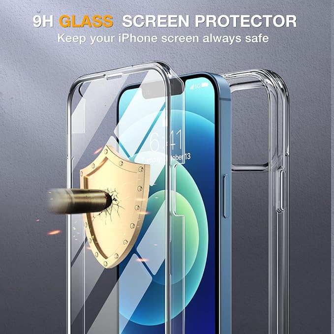 Miracase Glass Case for iPhone 12/12 Pro 6.1 inch, Upgraded Full-Body Rugged - Image 5