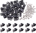 Swpeet 120 Pack Black 5/16 Inch Nylon Plastic R-Type Cable Clips Clamp Kit by Swpeet
