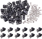 Swpeet 120 Pack Black 5/16 Inch Nylon Plastic R-Type Cable Clips Clamp Kit by Swpeet