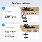 HUANUO Gaming Triple Monitor Stand, Full Motion Articulating Triple Monitor - Image 6