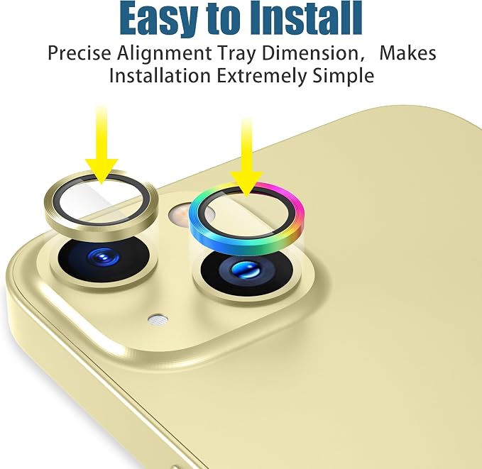 AGVEE 3+3 6 Pack for iPhone 15 6.1" / 15 Plus 6.7" Camera Lens Cover Protector - Image 3